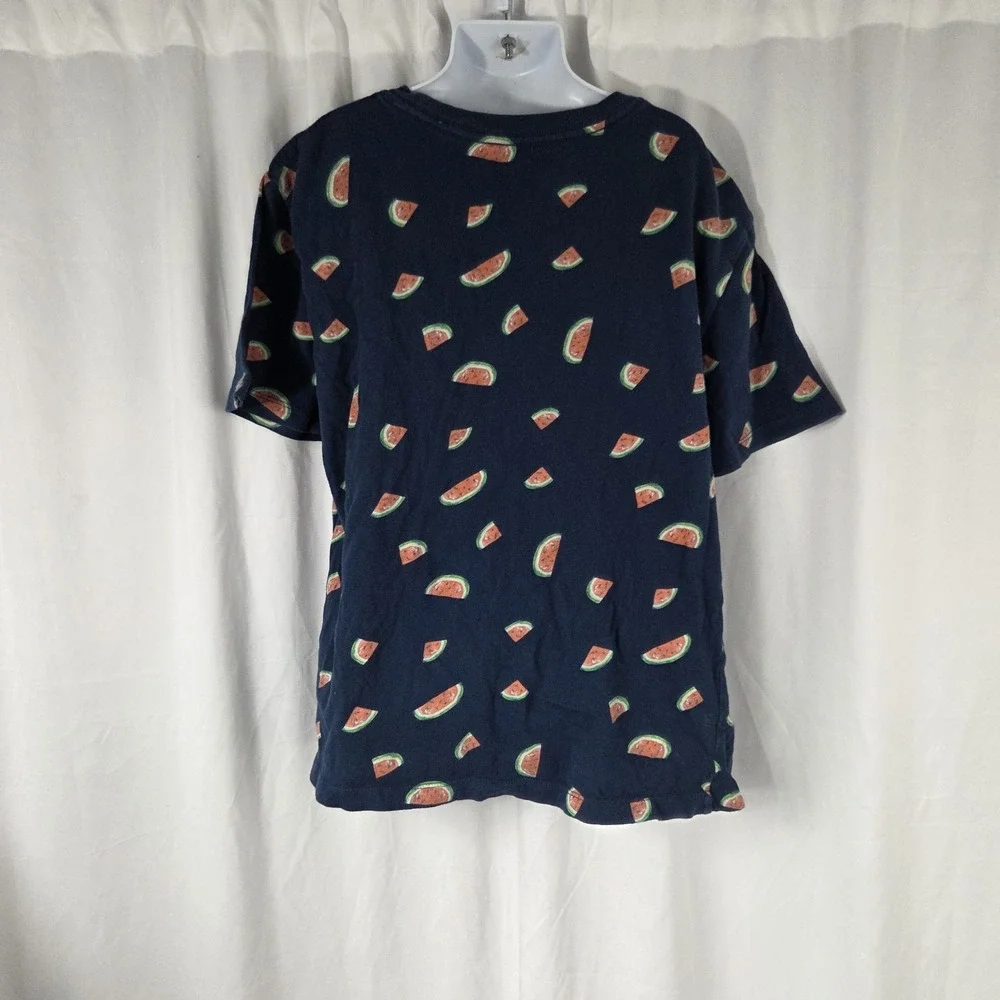 Old Navy Boys Size Large Short Sleeve  Graphic All Over Watermelon Print Blue